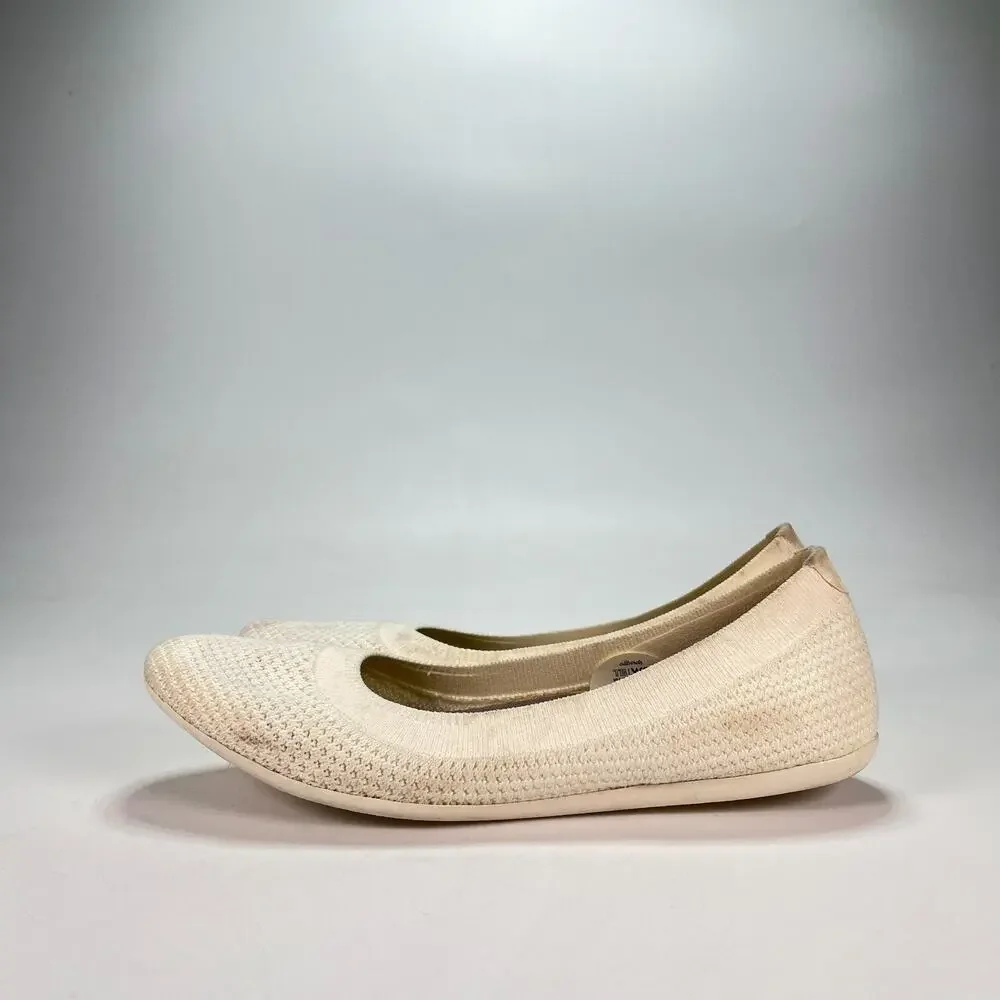 Allbirds Tree Breezers Cream Comfort Slip On Ballet Flats Shoes Women's Size 8